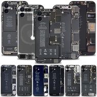 Inside motherboard Circuit board Case For Apple iPhone 13 12 11 Pro Max 13 12 Mini XS Max XR X 7 8 Plus 6 6S SE 2020 Cover Shell