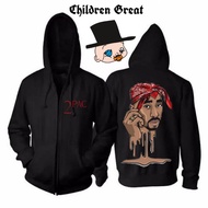 KATUN TUPAC SHAKUR Hoodie jacket zipper rapper 2pac adult tee jacket plain black sweater sweatShirt 