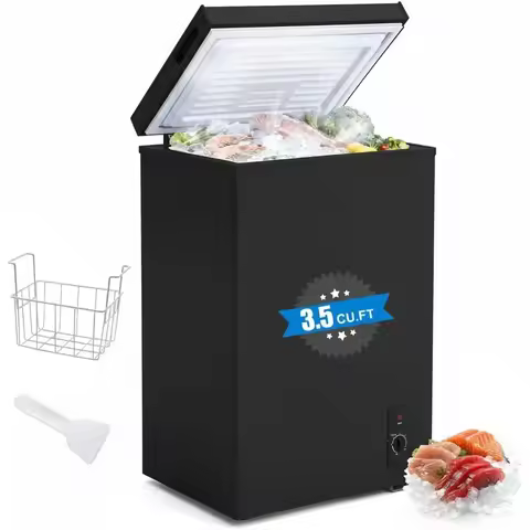 Compact 3.5 Cu.ft Deep Freezer with 7-Level Temp Control, Energy-Efficient, Quiet for Home, Garage, 