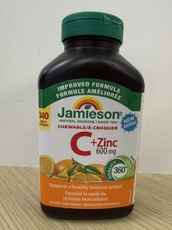 Jamieson 維生素 C + Zinc 鋅 600mg 340 Tablets 粒裝