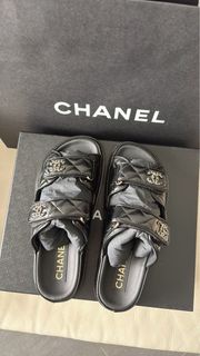 現貨全新Chanel 24p老爹鞋拖鞋魔術貼涼鞋拖鞋 size36