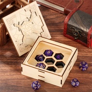 7pcs/set Plastic Polyhedral Dices for DND Role Play Game with Squre Shape Double Swords D20 Dice Pat