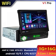 REGJU 1din ออโต้จีพีเอสนำทางอัตโนมัติในรถวิทยุติดรถยนต์ IPS หน้าจอถอดได้1 Din เครื่องเล่นสื่อมัลติมี