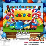Birthday Banner / Birthday Backdrop / Hari Jadi - Tayo the Little Bus / Tayo Bus
