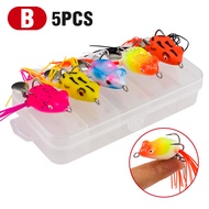 Boxed/5Pcs 3cm/4.2g Soft Frog Soft Plastic Frog 3D Eyes Soft Frog Top Water Fishing Lure With Sequin