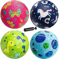 ZOOJOY Pek 4 Bola Taman Permainan Kartun, Set Bola Lantun Getah 8.5", Bola Lantun Dodgeball untuk Da