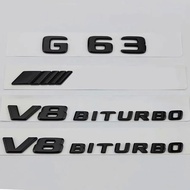 3d ABS Glossy Black Letters Car Accessories Rear Trunk Badge Sticker G 63 V8 BITURBO Emblem Logo For