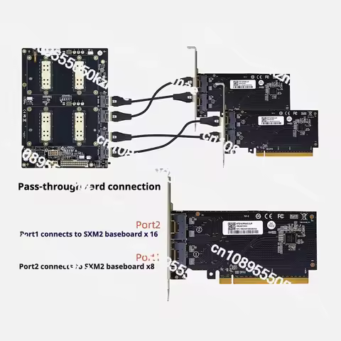 V100 SXM2 Graphics Card Adapter, PLX8749 NVLINK Lite Dual Card Board for AI Computing