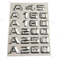 ABS 3D Chrome Letters For Car Stickers Mercedes  A45 AMG A160 A180 A200 A250 A260 W176 W177 Trunk Em