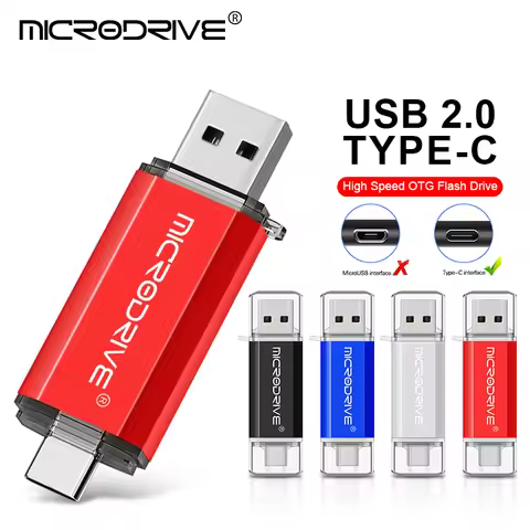 High Speed 64gb OTG 2IN 1 USB Flash Drive Metal Type C Pen Drive 128GB External Storage 32GB 16G Mem
