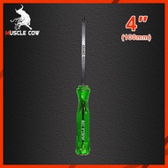 ไขควง Muscle Cow ปากเเฉก-แบน 2 ตัว/ชุด ท้ายตอกได้ ปลายแม่เหล็ก 6 mm x 4" ไขควงปากแบน ไขควงปากแฉก ไขค