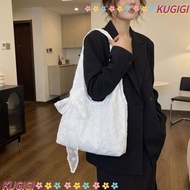 KUGIGI Floral Print Lace Handbag, Versatile Canvas Korean Style Tote Bag, YK2 Lightweight With Silk 