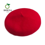 DOWNA Dog Hats for Small Dogs, Red Beret Dog Cat Beret Wool Hat, Dog French Beret Cap Wool One Size 