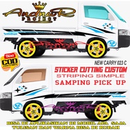STRIPING CUTTING STICKER PIK UP NEW CARRY 23 SIDE BACK AND RIGHT DOOR Kiri CAN CHANGE WORDS VINYL23 