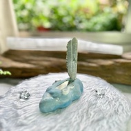 安靜的心 雙生水晶 骨幹水晶 稀有灰雲水晶原礦 附底座