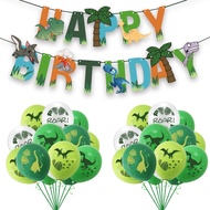 [SG SELLER]35 PCS / Pack Jungle World Theme Banner Dinosaur Latex Balloons Happy Birthday Decoration