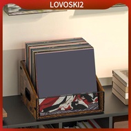 [LovoskiacMY] Vinyl Records Storage Holder Tabletop Portable Shelf for CD Files Albums