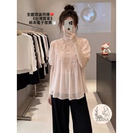 < zanna > Ready Stock 2330 (e) Broken New Arrivals French Romantic Gentle Style Chiffon Stitching La