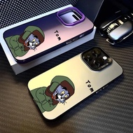 Cartoon Cat And Mouse Matte Silver Color Hard Laser Casing For Samsung Galaxy Note 20 Ultra A72 A73 J7 Prime M23 M30S M31 Anime Tom Couple Fashion Phone Case