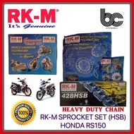 RK-M 428HSB HONDA RS150 SPROCKET KIT SET / SET RANTAI MOTOSIKAL / SPROCKET CHAIN HONDA RS150 / RKM 4