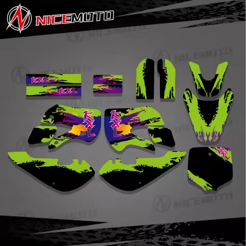NICEMOTO GRAPHICS & BACKGROUNDS DECAL STICKERS Kits For KAWASAKI KLX110 2002-2008 KX65 2000-2008 DRZ