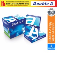 [BUNDLE OF 5 REAMS] DOUBLE A Copy Paper A4 80gsm