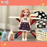 FR-M187 Mainan Setrika Uap Anak Perempuan Playhouse Set Pretend Play Mainan Laundry + Boneka Anak