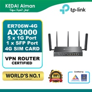 TP-LINK ER706W-4G Omada 4G+ Cat6 AX3000 Gigabit VPN Gateway
