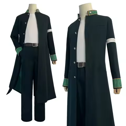 HOLOUN Wind Breaker Anime Hajime Umemiya Cosplay Costume Wig Green Long Trench Coat Uniform Pants Wh
