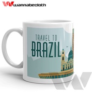 Brazil Glass Brazil Mug Brazil Brazil Souvenir Brazil Mug World City Brazil