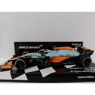 LIMITED EDITION 2021 F1 Minichamps 1/43 Mclaren F1 Team MCL35M Gulf Livery Lando Norris 3rd Place Mo