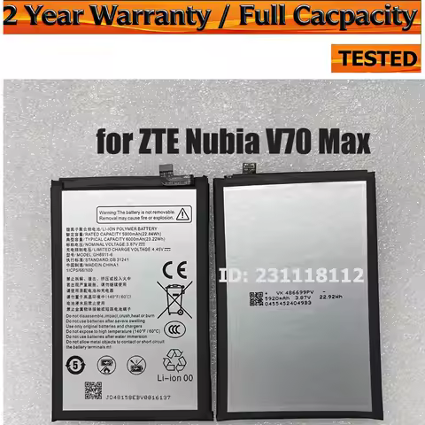 2026 New GH6911-6 Battery for ZTE Nubia V70 Max 1ICP5/66/100 3.87V 6000mAh Rechargeable Bateria