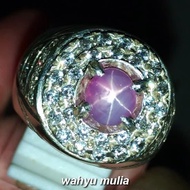 Batu Cincin Purple Safir Star Ceylon Mata Udang Asli (Kode 1453)