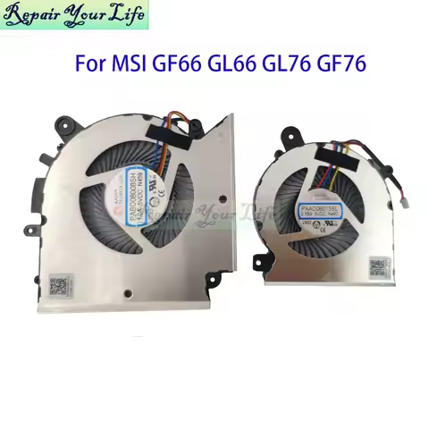 Notebook Cooler CPU GPU Fan For MSI Katana GF66 GL66 GL76 GF76 MS-1583 1581 PAAD06015SL PABD08008SH 