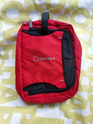 Delsey unisex overnight small travel bag - deep red 大使牌中性深紅色-旅行洗面用品收納包