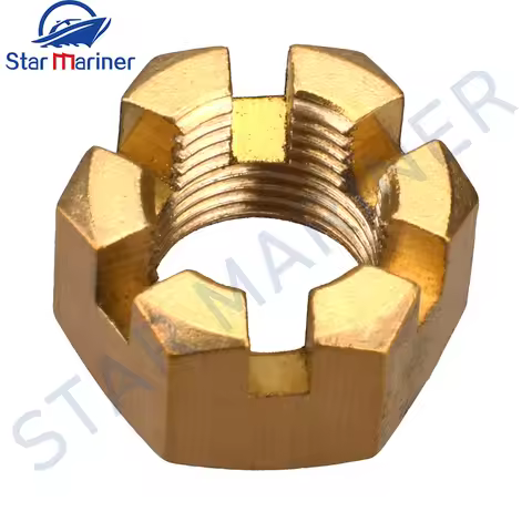 90171-16011 Copper Castle Nut For Yamaha Outboard Motor Propeller 40HP-90HP Seapro,HDX,Parsun,Hidea 
