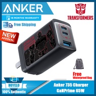 Anker ที่ชาร์จ USB C,ที่ชาร์จ735 GaNPrime 65W,เครื่องชาร์จติดผนังพับได้เร็วขนาดกะทัดรัด3พอร์ตสำหรับ 