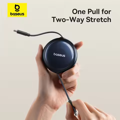 Baesus Retractable 100W USB C Cable For iPhone 16 15 Plus Pro Max Fast Charging Cable For MacBook Ty