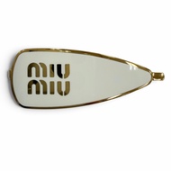 【รับคะแนน 5 เท่า】สภาพดีเยี่ยม☆MIUMIU มิวมิว 5IF147 กิ๊บติดผมโลหะเคลือบอีนาเมล โลโก้ เครื่องประดับผม 
