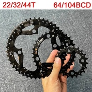 64/104 BCD MTB Chainring 3*9S 22T 32T 44T Bicycle Triple Chainring Durable Mountain Bike Chainwheel 