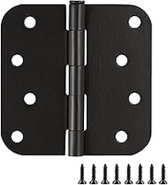 Door Hinges for Interior Doors 6-Pack 4-inch x 4-inch – Rounded 5/8-inch Radius Steel Door Hinge – O