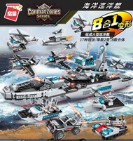 700 PCS Brick Building Block 8 in 1 Digabung Jadi Kapal Perang Penjelajah - Mainan 8 Mobil Pesawat S