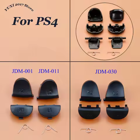 1 Set PS4 Controller Trigger Buttons Replacement Kit with Springs L1 R1 L2 R2 For JDM-001/011/030 Re