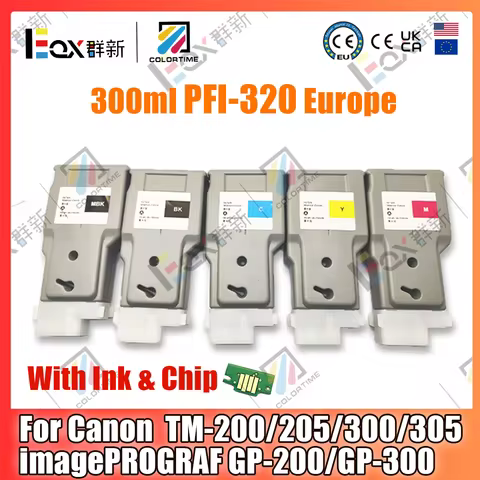 300ml PFI-320 Ink Cartridge for Canon TM200 TM205 TM300 TM305 ImagePROGRAF GP200 GP300 Printer With 