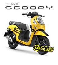 Decal Sticker Scoopy full body New Fi Baru 2021 PRESTIGE Biru Muda kuning pink abu merah