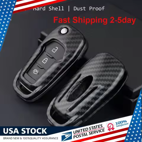 Hot Sale Car Carbon Fiber Flip Key Shell Cover Fob Case For Ford Ecosport F150 F250 Ranger Low Price