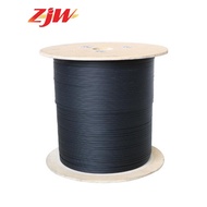 ZJW FTTH Fiber Optic Drop Cable 1000meters 2000meters 3 Steel Wire 1KM 2KM Pure Black FOC