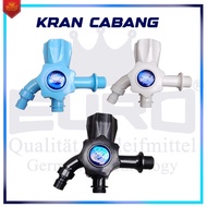 EURO 2-Way 1/ 2 Inch Branch Water Faucet | 2 Way ABS Anti-Rust Faucet | Hose Faucet + Bucket Filling