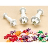 IMPORT CK333 PLUNGER STAR LOVE HEARTBINTANG 3PCS/SET FONDANT CLAY PRESS CUTTER CAKE DECORATION plung