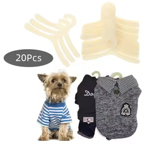 20Pcs Mini Pet Hangers Plastic Save Space Dog Clothes Hangers Children's Clothes Hangers